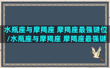 水瓶座与摩羯座 摩羯座最强键位/水瓶座与摩羯座 摩羯座最强键位-我的网站